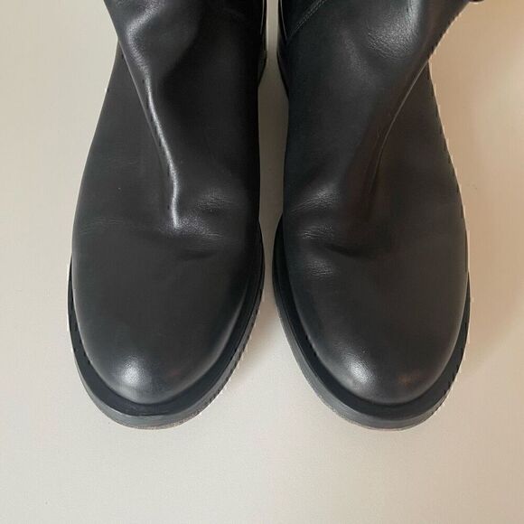 DOROTHEE SCHUMACHER Boots Black Leather Gold Biker Size EU 41 US 9.5 - Picture 8 of 12